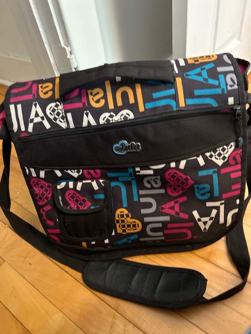 Lula Colorful Graffiti Print Messenger Bag — Crossbody